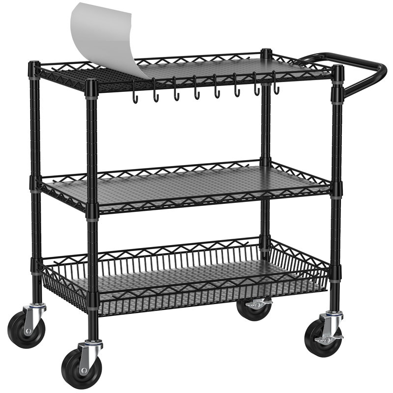 Utility Cart, Heavy Duty 3 buy Tier Rolling Cart on Wheels